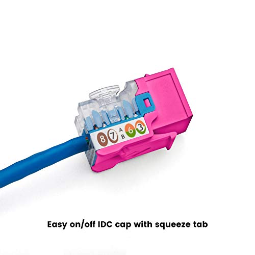 TRUE CABLE Cat5e Keystone Jack modular RJ45 rosa 24 piezas miniatura 5