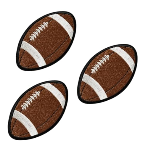 Football Ball Iron On Patch Sports Football Emblem DIY Sew-On Patch for Jackets Hats Bags (3 Pcs)