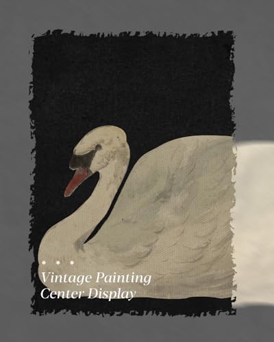 Image of HUARCEY Gold Framed Vintage Wall Art for Living Room, Grace Swan Art Painting Pictures Rustic Animal Bathroom Prints Farmhouse Wall Decor Canvas Swan Shelf Decor for Kitchen Bedroom (Zwaan 12 inchx16 inch)