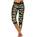 ENticerowts Pantacourt de fitness avec cordon de serrage pour femme Motif camouflage S vert militaire