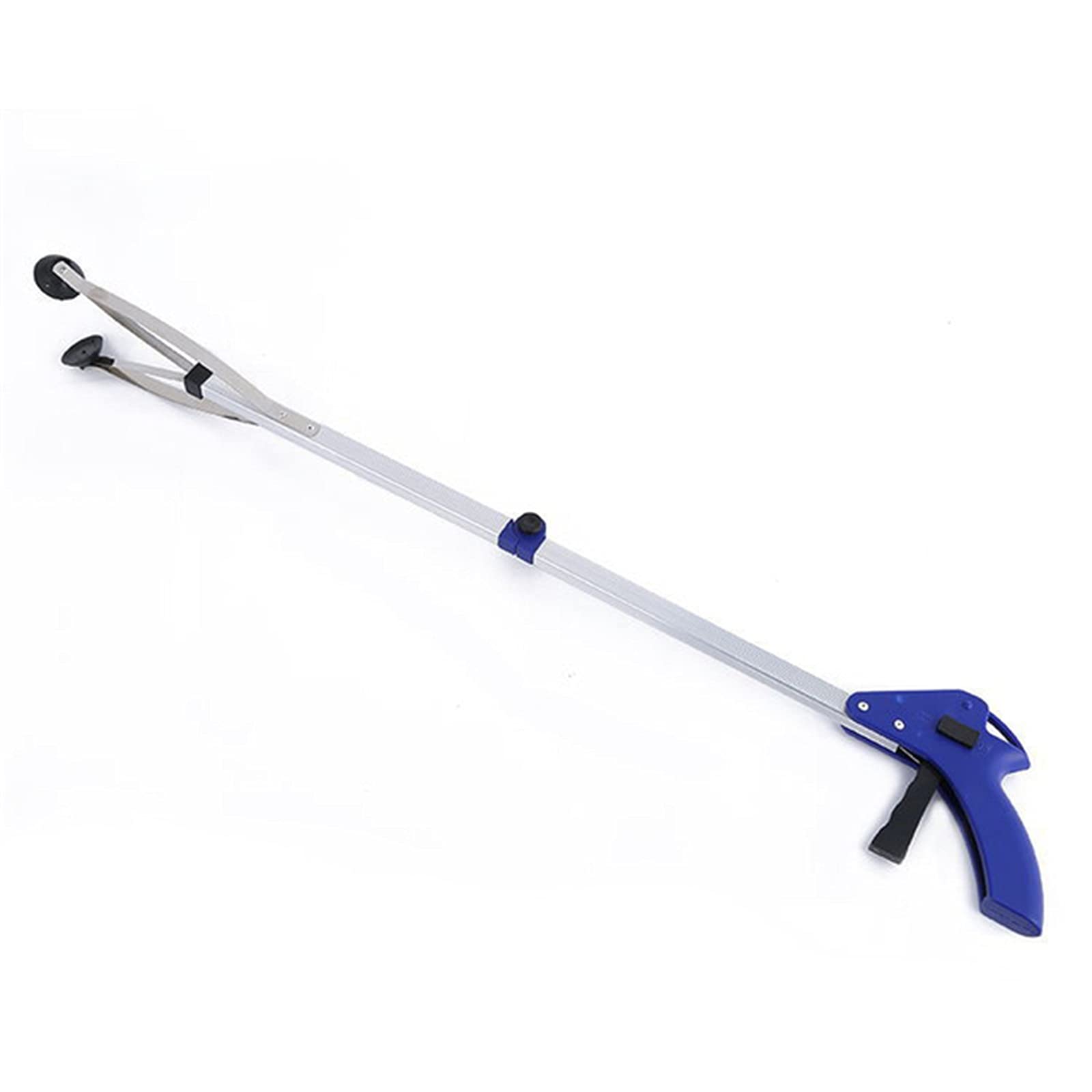 Recogedor de Basura Pinza de Basura Aleación de Largo Alcance Garra de Alcance Plegable Pinza de Brazo Largo Herramienta de Mano de Ayuda Alcance fácil de agarrar (78 cm | Azul)