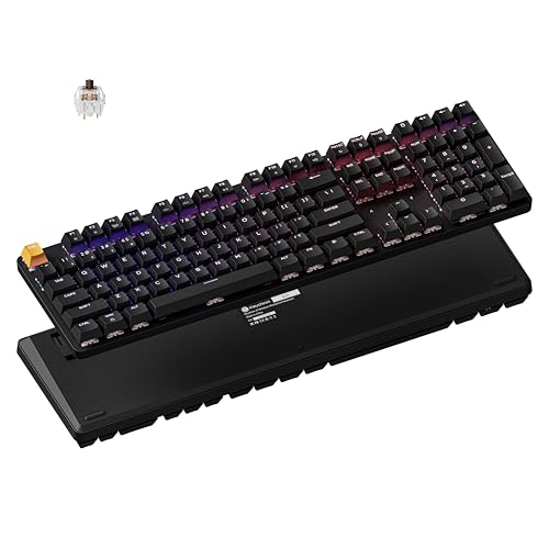 Keychron KJ5 Wireless Mechanical Keyboard - 100% Full-Size Layout Brown Switch, QMK RGB Backlit, 2.4G/Bluetooth/USB-C, Double-Shot Cherry PBT Keycaps, 3750mAh Battery, Mac/Win/Linux Compatible - Black