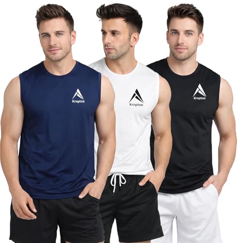 Image of Stylish Vest for Men | Vest for Boys - Perfect for Gym Workouts,| Men's Tank Top Regular fit|Cotton Combo Pack of 3 Sports Vest