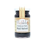 Chefdelice Aroma en Pasta Concentrado Red Velvet Sin Gluten 50 ml - Aroma en pasta Alimentario Hidrosoluble Sabor Red Velvet para Tartas, Bizcochos, Cupcakes, Helados, Glaseados y Cremas