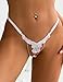 comeondear G-String Thongs for Women Sexy Panties with Bead Plus Size Floral Lace T-Back Brief Underwear