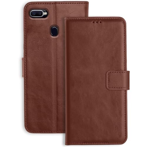 TOUCCH Flip case for Oppo F9/F9 Pro/A5/A5S /A7/A11K /A12/ Realme 2/2 Pro/Realme U1| Leather Finish Cover & Flexible Stand Design | Card and Money Pocket | Brown (B0CZPJKH69) Amazon Price History, Amazon Price Tracker