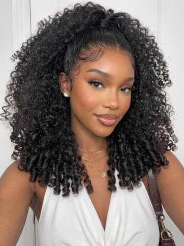 UNICE MeltLine Burmese Curly Half Wig Human Hair with Spiral Curl Ends