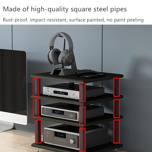 Meuble stéréo et console tourne-disque, meuble de rangement AV compact - 5