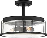 Quoizel LUD1713EK Ludlow Semi Flush Ceiling Lighting, 3-Light 60 Watts, Earth Black