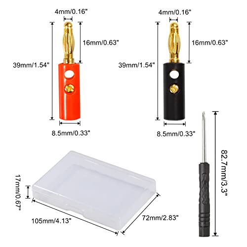 SPEEDWOX 20 Piezas Banana Plugs 4mm con Tornillo miniatura 7