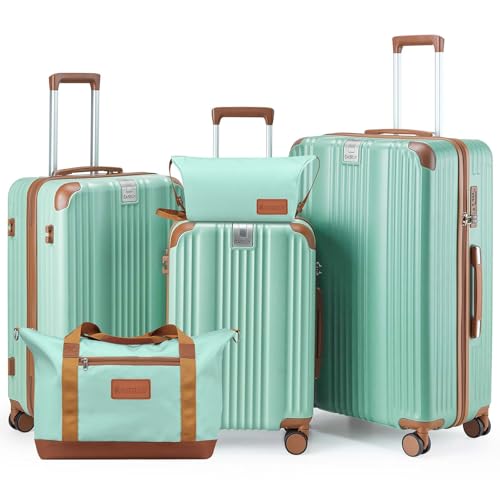 CASELLY Luggage Set 3 Piece Luggage with PC+ABS Hardshell TSA Lock Spinner Wheels Carry on...
