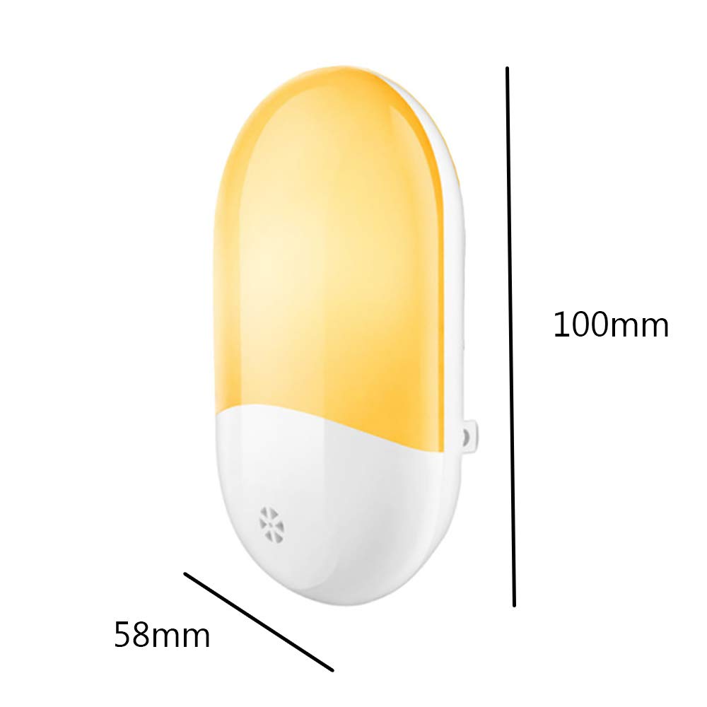 La luz del Sensor Movimiento, US Socket Plug-in Night Lights, On/Off automático Caliente lámparas luz Blanca, LED energéticamente eficiente, niños, Pasillo, baño, Escaleras (Paquete de 4)