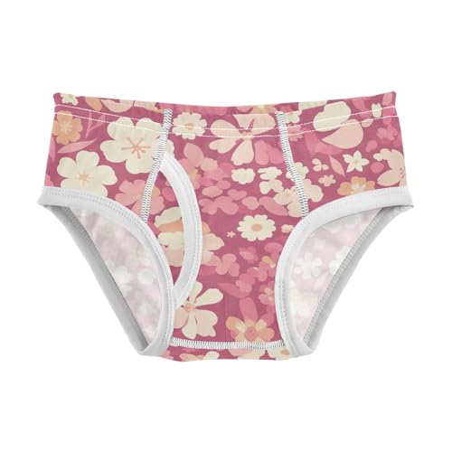 KLL A Pattern Of Flowers Pink Little Boys Comfort Briefs Breathable Children Panties