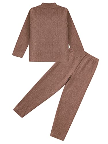 Kaerm Kids Girls Boys 2Pcs Thermal Underwear Set Long Sleeve Cartoon Dolphins Print Base Layer and Leggings Pants Set4