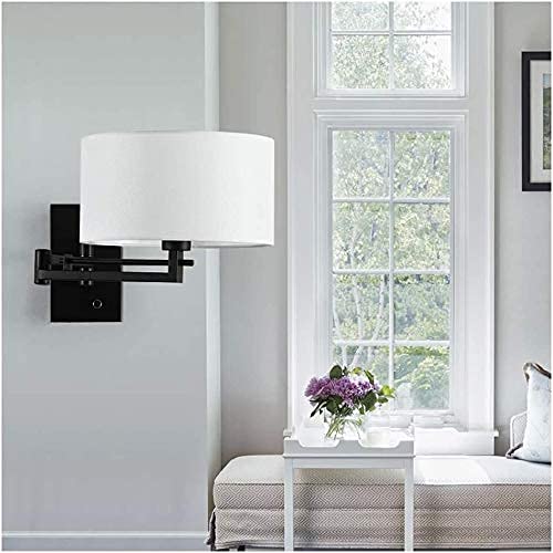 Applique extérieure E27 bras articulé noir et abat-jour blanc - 5
