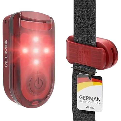 VELMIA Running Light for Runners (2 Pack) for Maximum Safety Through Visibility I Clip On Strobe & Reflective Gear - Dogs, Walking, Bike Taillight, Stroller