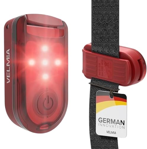 VELMIA Running Light for Runners (2 Pack) for Maximum Safety Through Visibility I Clip On Strobe & Reflective Gear - Dogs, Walking, Bike Taillight, Stroller