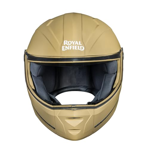 Image of Royal Enfield MOD Adroit Modular Flip up Helmet | ISI Certified | Thermosplastic Shell | Micrometric Lock | UV Treated & Scratch Resistant Visor |Desert Storm (XL) 62CM