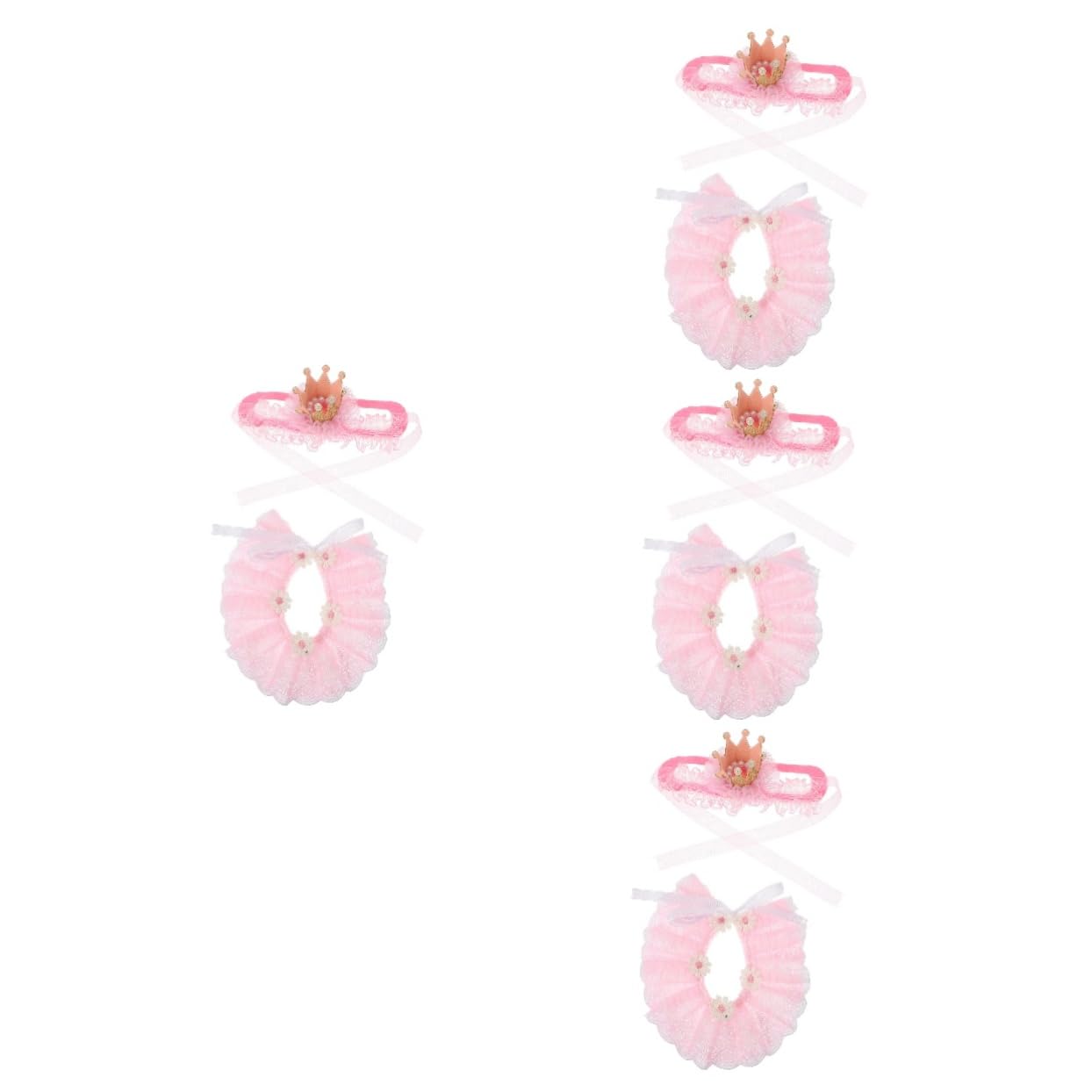 INOOMP 4sets Collari Per Gatti e Cani Con Accessori Cosplay Per Compleanni e Feste Decorazione Elegante e Confortevole Per Animali Domestici