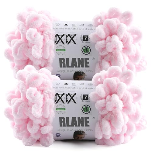Image of Loop Yarn for Finger Knitting Soft, #7 Pink Chunky Yarn for Hand Knitting