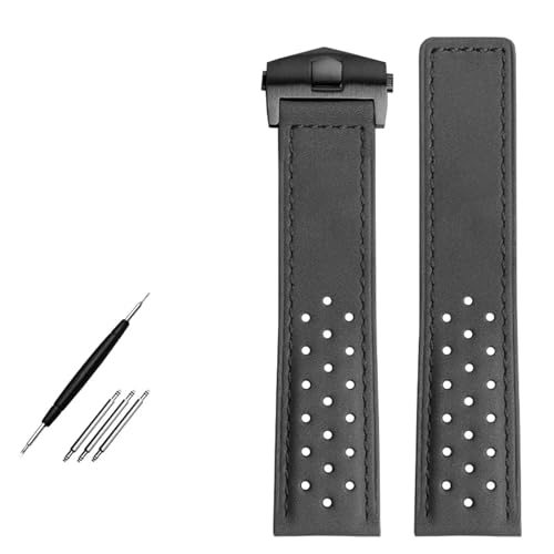 Bracelet de montre 22 mm en cuir véritable l'authenticité au masculin