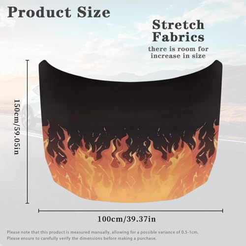 Image of Bonfire Printed Car Hood Cover Protector 59x39 Inch Waterproof Auto Hood Wraps Auto Banner Automotive Exterior Accessories for Compact Sedans SUV Trucks