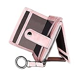 PofeeXIO Womens Slim Minimalist RFID Card Holder Front Pocket Wallet,Ladies Mini Coin Purse With Key