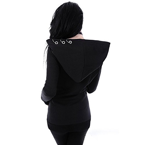 Women Gothic Zip Up Oversized Moon Hoodie Sweatshirt Long Sleeve Coat Punk Jacket with Pockets3