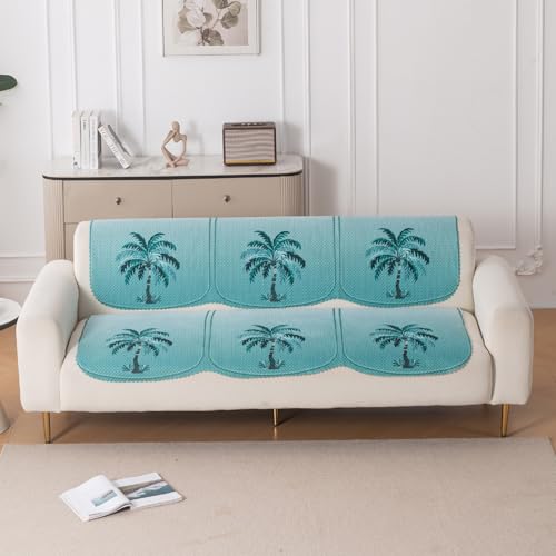 Image of HOKIPO HeavenHue Sofa Cover 3 Seater for Seat & Back, Island Breeze