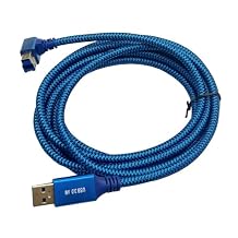 Seadream Angle USB 3.0 Printer Cable Braided 10FT;USB Type A to Type B Plug 90 Degree Male to Male Cable Compatible with Docking Station, External Hard Drivers, Scanner, Printer and More
