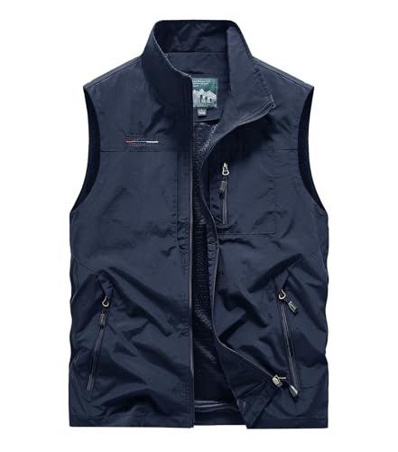 Lightweight Outdoor Vest Jacket for Men, Windbreaker for Golf, Safari, Travel, Fishing, Hiking