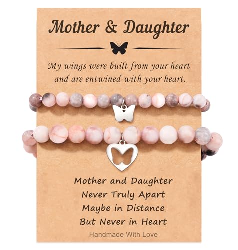 Mother Daughter Bracelets, Charm Matching Bracelets Set for Mom Daughter Girls As A Gifts for Christmas Birthday Mothers Day