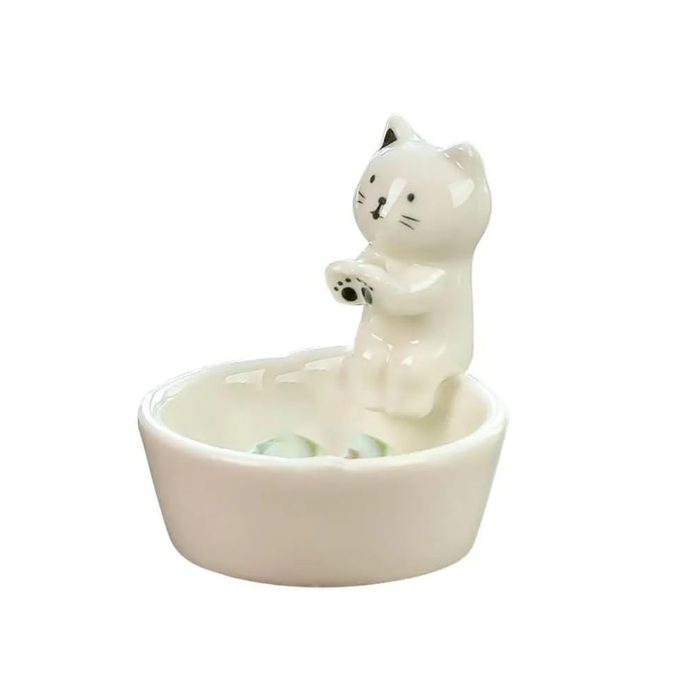 CTRLZS Cat Warming Paws Candle Holder Cat Cone Incense Burner Incense Tray Ceramic Incense Cone Holder Stick Incense Holder