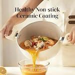 Redchef Ceramic Cookware Set 7Pcs, Nonstick Pots and Pans Set, White - Image 5