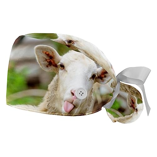 Calot bouffant anti-transpiration pour cheveux longs - Coiffe de travail réglable léopard