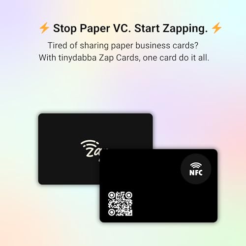 tinydabba custom with own design Zap Black Metal NFC Smart Digital Business Card by tinydabba - 5