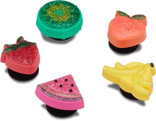 Image of Crocs Polyvinyl Chloride Sparkle Glitter Fruits 5 Pack, Multi