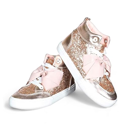 JoJo Siwa Girls High Top Fashion Sneakers, Rose Gold (Toddler, Little Kid)2