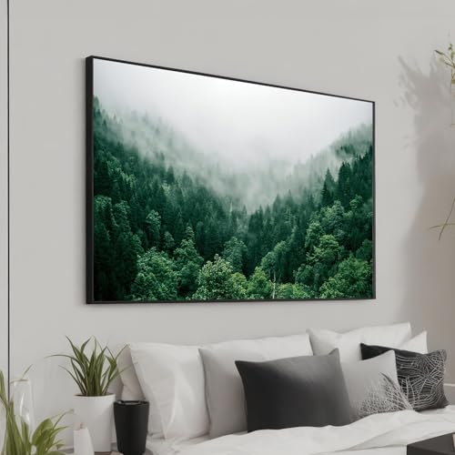 Forêt brumeuse toile imprimée 60x90 décoration murale nature salon grand tableau cadre intérieur