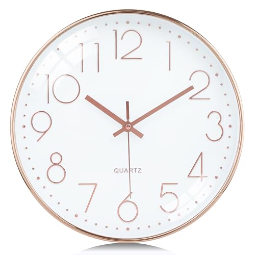 Image of Lafocuse 12 Inch Silent Rose Gold Wall Clock