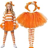 Kirei Sui Women Clown Fish Costume Cute Headband Socks & Orange Tutu for Halloween Accessories