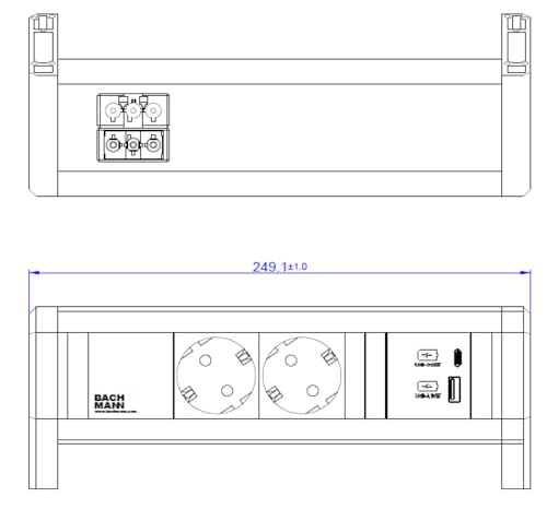Fini les câbles emmêlés grâce à la multiprise BACHMANN Desk avec chargeur USB 22W - 3