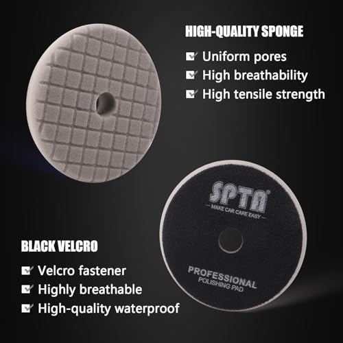 Image of SPTA PRO Blue Moderate-Cut Foam Polishing Pads, 1Pc 6 Inch 150mm Backing Plate Compound Buffing Polishing Sponge Pads for Car Buffer Polisher Compounding, Polishing and Waxing -SF602