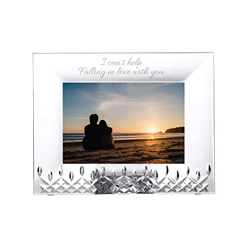 Waterford Personalized Lismore Essence 4x6 Horizontal Picture Frame Custom Engraved Crystal 4x6 Frame for Wedding Family Baby Photos