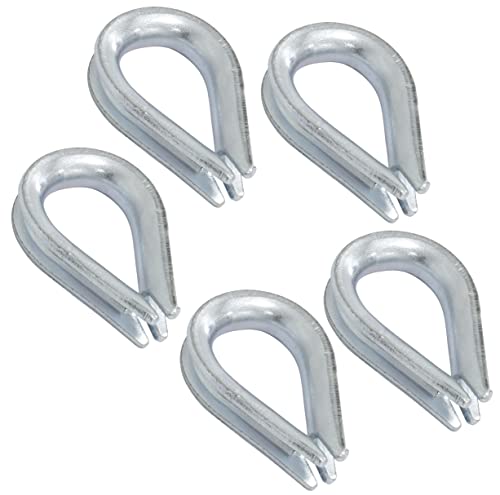 AERZETIX - C65308 - Juego de 5 guardacabos para cable alambre Ø2.5mm - DIN 6899 - en acero galvanizado - manguito de sujeción sujetacables protección fijación sujetar náutica marina edificio