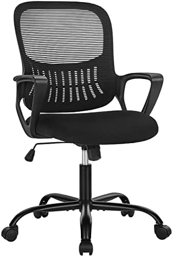Office Chair, Desk Chair, Ergonomic Home Office Desk Chairs, Computer Gaming Chair with Comfortable Armrests, Mesh Desk Chairs with Wheels, Office Desk Chair, Mid-Back Task Chair with Lumbar Support