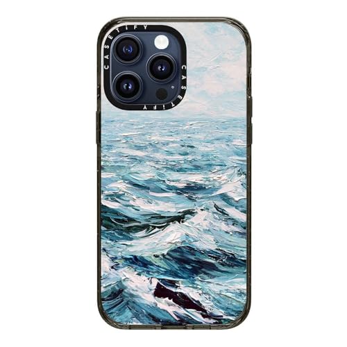 Coque iPhone 15 Pro Max style peinture bleu foncé pour le quotidien