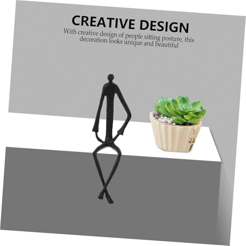 Idée cadeau design : sculpture abstraite noire originale pour bureau - 8