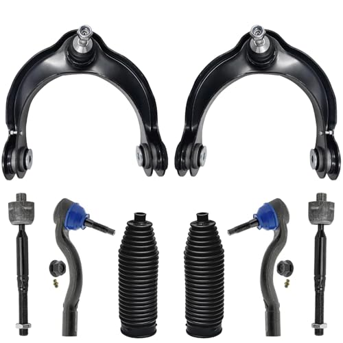 Image of Detroit Axle - 8pc Front End Kit for 2016-2024 Dodge Durango 2016-2021 Jeep Grand Cherokee, 2 Upper Control Arms w /Ball Joint 4 Inner Outer Tie Rods 2 Boots Replacement