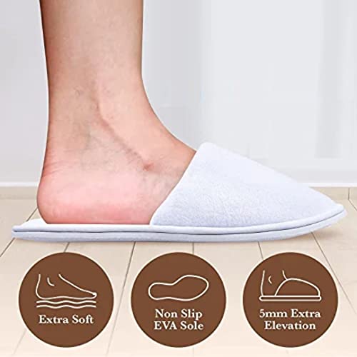 Image of JackPro Comfort Disposable TerryTowels Slippers for Home spa Party Guest Salons Hotels Hospitals and Home and Travel Close Toe (Free Size)
